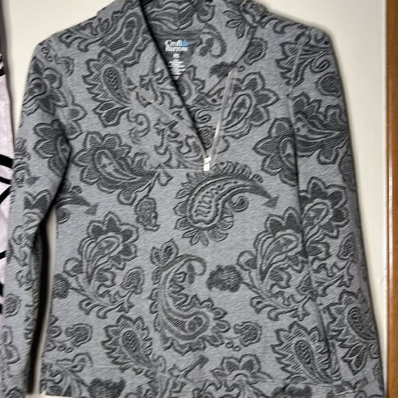 Croft & Barrow Pull-Over Paisley Sweatshirt in Gray PXS - Picture 3 of 10